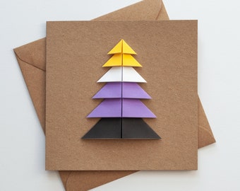 Carte de Noël non binaire, Carte non binaire, Cadeau non binaire, Cadeau de Noël Enby, Fierté non binaire, Carte de Noël LGBTQ, Noël de la fierté