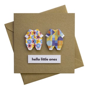 Tarjeta para bebés gemelos recién nacidos, tarjeta para gemelos de género neutro, regalo para niños y niñas gemelos, tarjeta para padres de gemelos, tarjeta de felicitación para gemelos recién nacidos