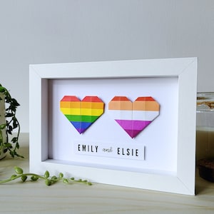 Personalised lesbian couple anniversary frame, Lesbian Wedding Gift for Lesbian Couple, Lesbian Engagement, LGBT Wedding gift