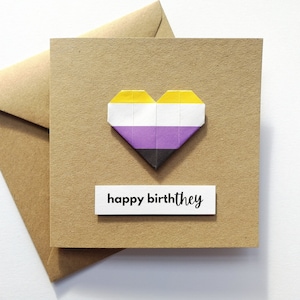 Non-binary Birthday Card, Non-binary Card, LGBTQ Birthday Card, Queer Birthday Card, Non-binary Pride Gift, They them Nonbinary birthday