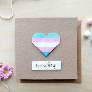 Trans Coming Out Card, Transgender Card, Transgender Coming Out, Trans Boy, Trans Pride Card, Transgender Support Card, Trans Pride Heart