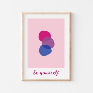 Bisexual Pride Print, Bisexual Gift, Bi Flag Print, LGBTQ Wall Art, Subtle Bi Pride, Gay Friend Gift, Bisexual Poster, Queer Home Decor