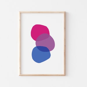 Bisexual Pride Print, Bisexual Gift, Bi Flag Print, LGBTQ Wall Art, Subtle Bi Pride, Gay Friend Gift, Bisexual Poster, Queer Home Decor