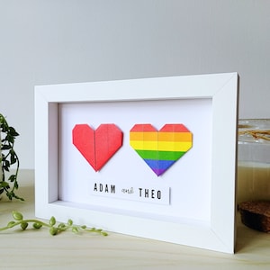 LGBT Wedding Anniversary Gift for Couple, Mr and Mr, Gay Couple, Gay Engagement, Bride and Bride, Groom and Groom, LGBT Wedding Keepsake