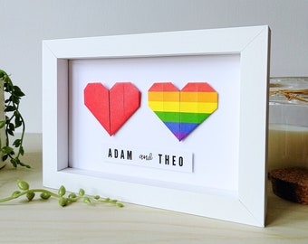 LGBT Wedding Anniversary Gift for Couple, Mr and Mr, Gay Couple, Gay Engagement, Bride and Bride, Groom and Groom, LGBT Wedding Keepsake