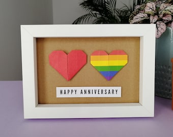 LGBTQ Wedding Anniversary Gift for Couple, Personalised LGBT frame, Gay Engagement, Bride and Bride, Groom and Groom, LGBT Wedding Keepsake