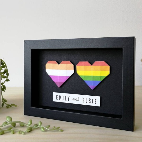 Personalised Lesbian Couple Anniversary Frame, Lesbian Wedding Gift for Lesbian Couple, Lesbian Engagement, LGBT Wedding gift