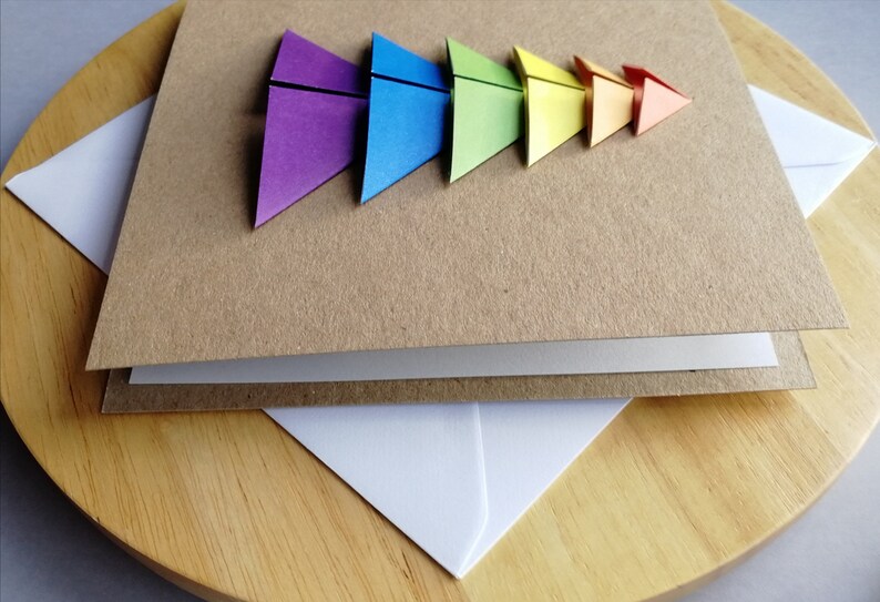 Carte de Noël LGBT, carte de Noël gay, carte d'arbre en origami arc-en-ciel, carte d'arbre de Noël de fierté LGBT, Noël queer, décoration de Noël LGBT image 6
