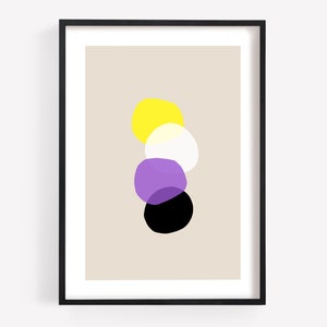 Non Binary Print, Non Binary Art, Non-Binary Gift, Minimalist LGBT Wall Art, Non Binary Flag, Non-binary Artwork, LGBTQ Minimalist Artwork
