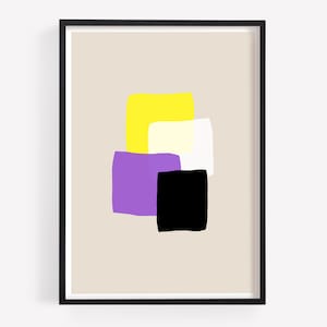 Non Binary Print, Non Binary Art, Non-Binary Gift, Minimalist LGBT Wall Art, Non Binary Poster, Non-binary Artwork, Non Binary Discreet Flag