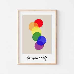 Rainbow Pride Art Print: Minimalist LGBTQ Wall Decor (Digital Download)