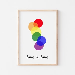 Rainbow Pride Art Print: Minimalist LGBTQ Wall Decor (Digital Download)