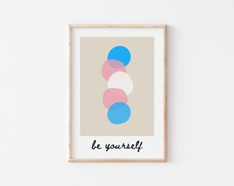 Transgender Pride Art Print: Subtle Trans Flag (Digital Download)