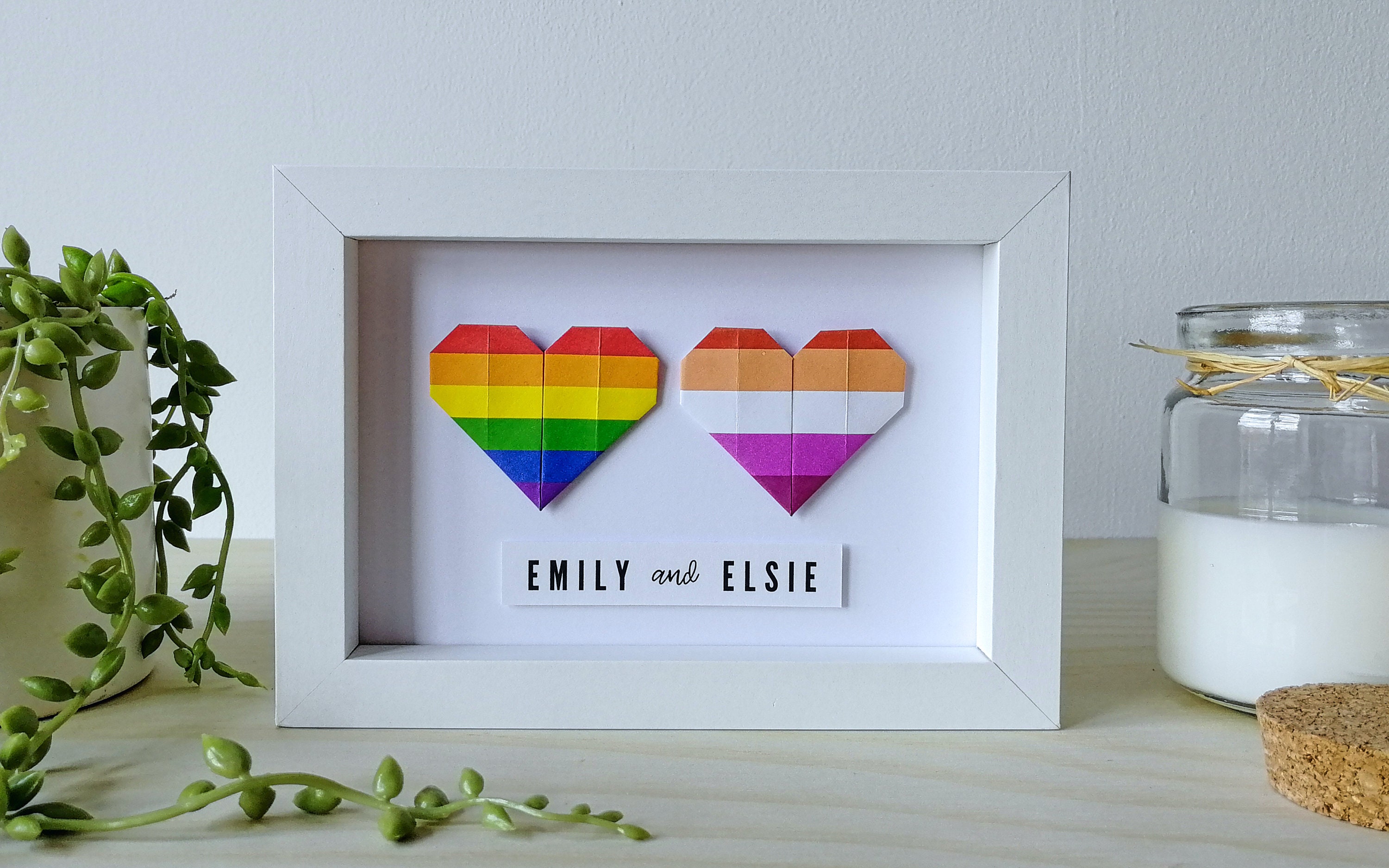 Personalised lesbian couple anniversary frame Lesbian Wedding Etsy