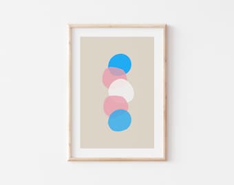 Transgender Pride Art Print: Subtle Trans Flag (Digital Download)