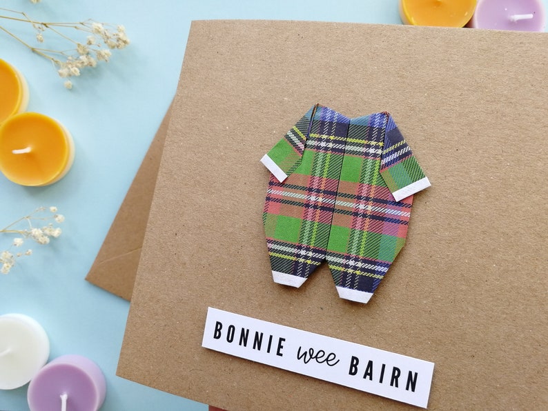 Bonnie Wee Lassie New Baby Girl Scottish Swan Greetings Card