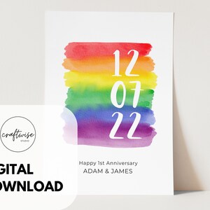 Printable LGBTQ Personalized Print, LGBTQ Valentines Gift, Name Print Couple, Gay Wedding Gift, Lesbian Couple Gift, LGBT Anniversary Gift image 3