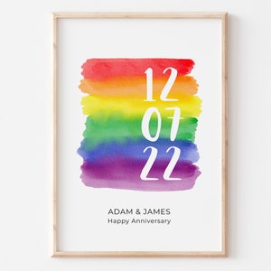 Printable LGBTQ Personalized Print, LGBTQ Valentines Gift, Name Print Couple, Gay Wedding Gift, Lesbian Couple Gift, LGBT Anniversary Gift image 1