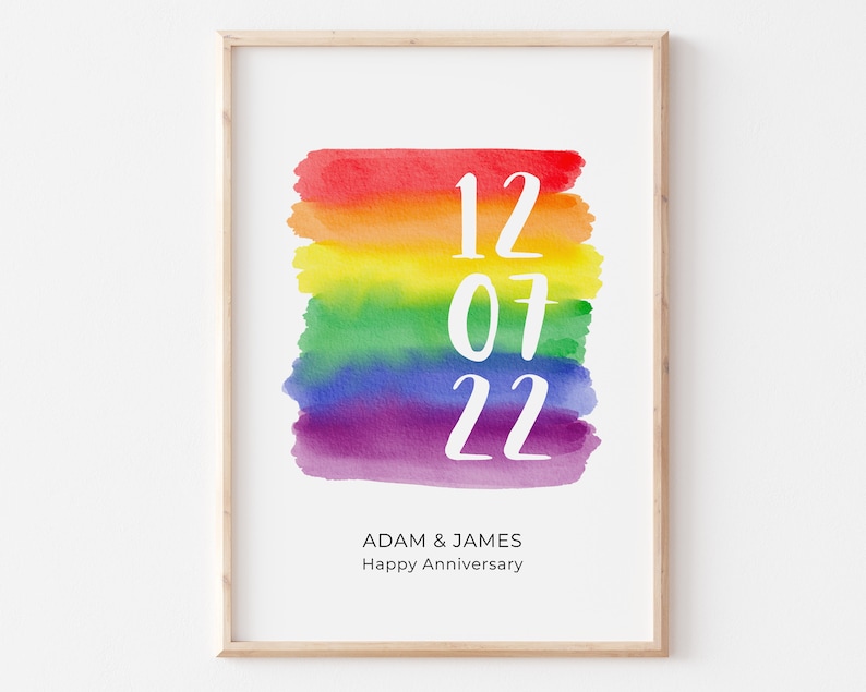 Printable LGBTQ Personalized Print, LGBTQ Valentines Gift, Name Print Couple, Gay Wedding Gift, Lesbian Couple Gift, LGBT Anniversary Gift image 1