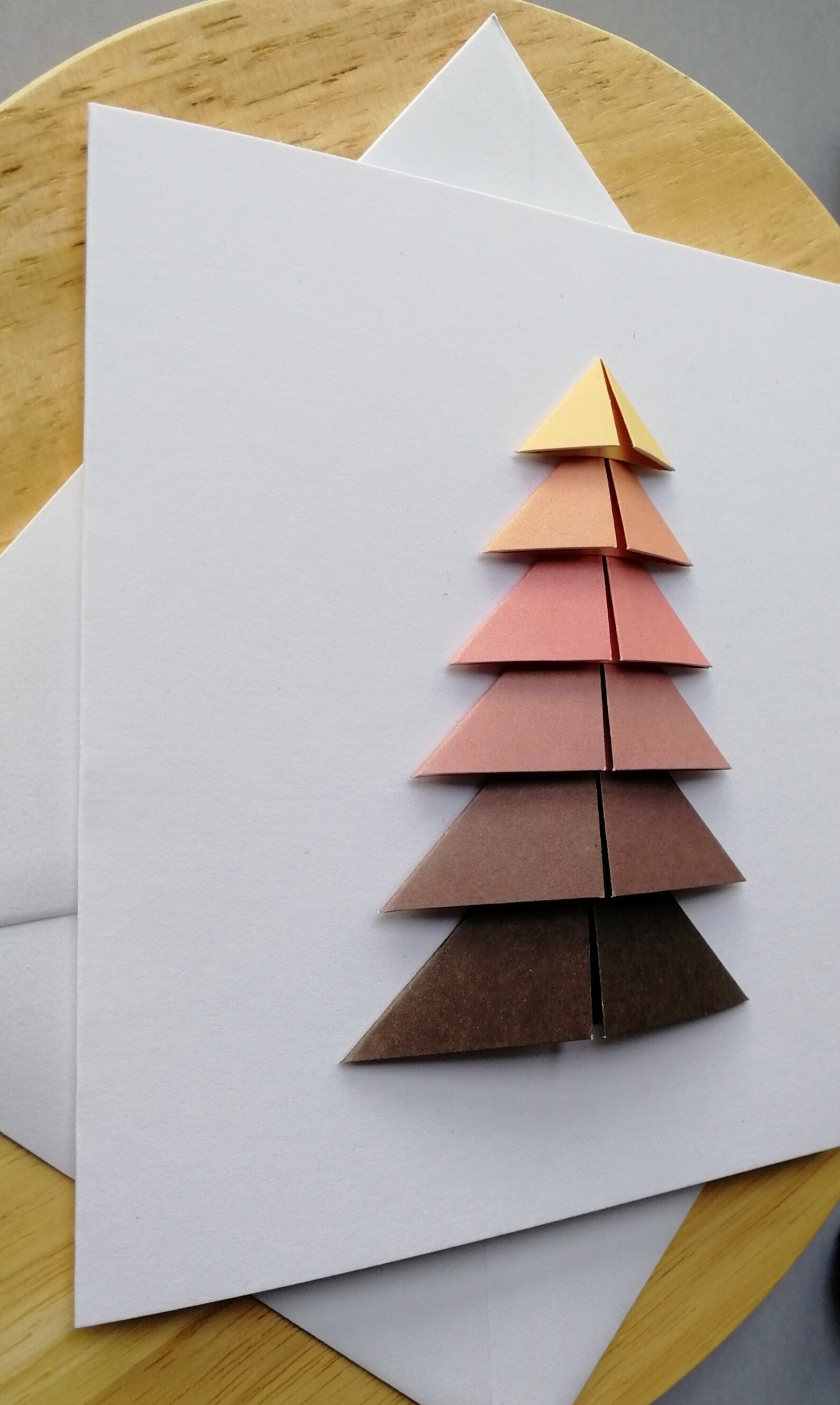 Origami Christmas Tree Card Handmade Modern Origami Card Etsy Canada