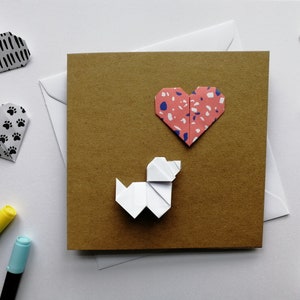 Meilleure carte origami Dog Mum/Dad 3D | Carte personnalisée chien maman/papa | Carte chien maman/papa | Carte saint Valentin | Carte de maman de chien