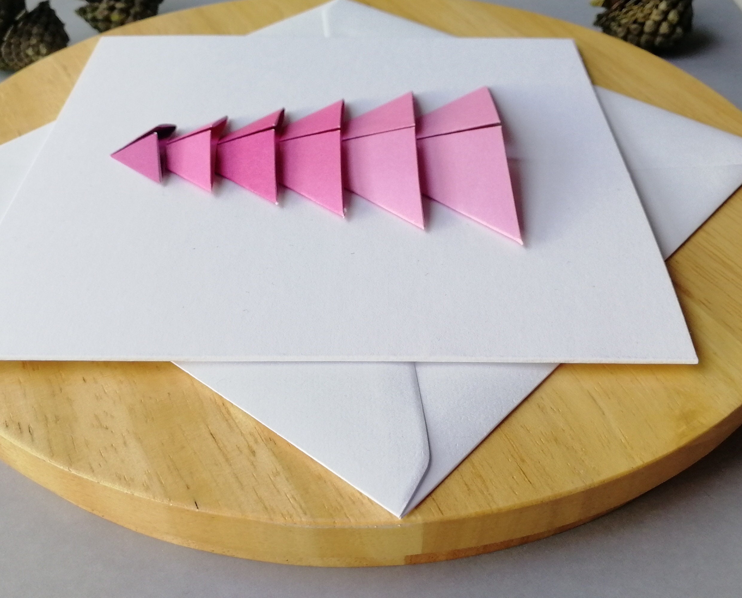 Origami Christmas Tree Cards Pink Palette Christmas Tree Etsy UK