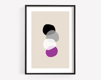 Asexual Pride Flag Art Print: Minimalist Home Decor