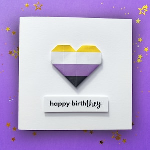 Niet-binaire verjaardagskaart, niet-binaire kaart, LGBTQ-verjaardagskaart, Queer-verjaardagskaart, niet-binaire trotscadeau, niet-binaire coming-outkaart
