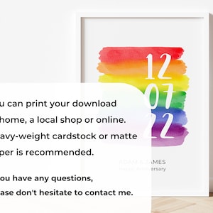 Printable LGBTQ Personalized Print, LGBTQ Valentines Gift, Name Print Couple, Gay Wedding Gift, Lesbian Couple Gift, LGBT Anniversary Gift image 4