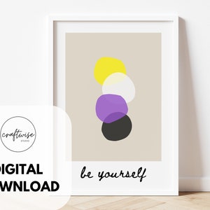 Non-Binary Flag Art: LGBTQ Minimalist Print (Digital Download)