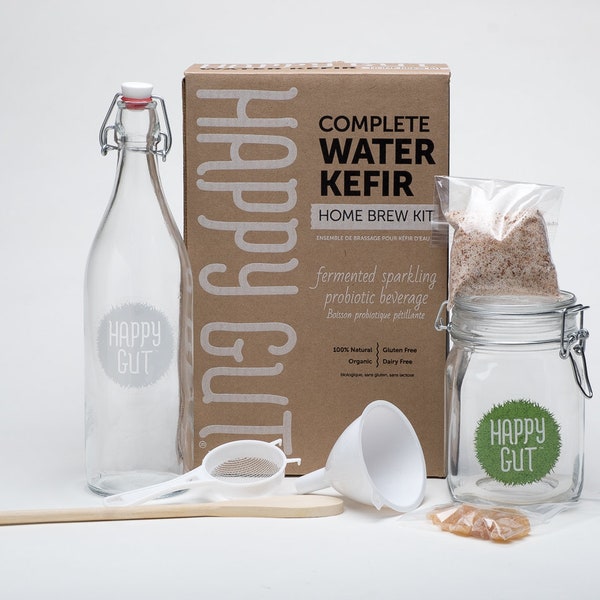 Water Kefir Home Fermentation Kit-Plus-Grains Combo