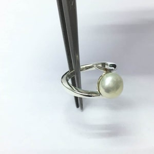 Natural White Pearl 5.50 Carat Ring, 925 Sterling Silver, Handmade Ring For Men And Woman, Anniversary Gift. image 6