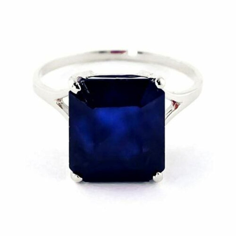 Anniversary Gift. 925 Sterling Silver Handmade Ring For Men And Woman Natural Blue Sapphire 7 Carat Ring
