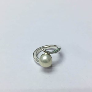 Natural White Pearl 5.50 Carat Ring, 925 Sterling Silver, Handmade Ring For Men And Woman, Anniversary Gift. image 4