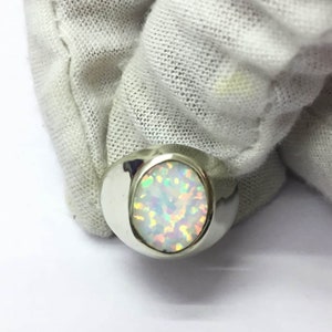 Natural Fuego Opal 5.50 Anillo de quilates, 925 Plata de ley, Anillo hecho a mano para hombres y mujeres, Regalo de Navidad.