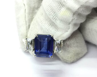 Natural Blue Sapphire 6.30 Carat Ring, 925 Sterling Silver, Handmade Ring For Men And Woman, Anniversary Gift.