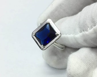 Natural Blue Sapphire 6.25 Carat Ring, 925 Sterling Silver, Handmade Ring For Men And Woman, Christmas Gift.