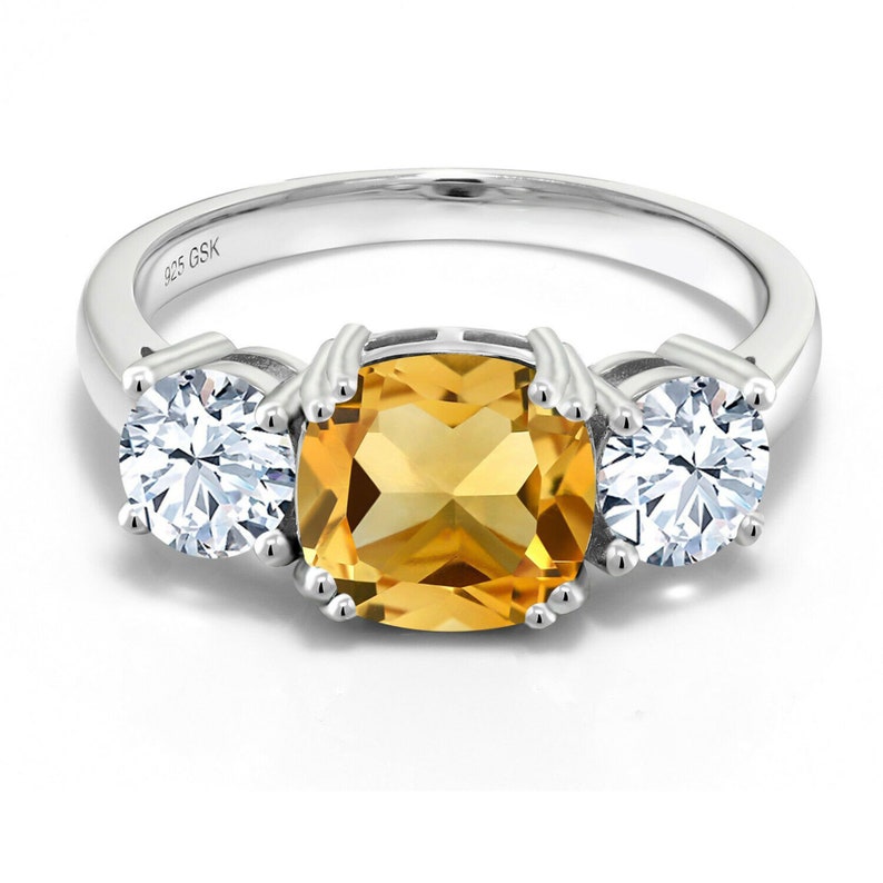 Natural Citrine 6.50 Carat Ring 925 Sterling Silver Anniversary Gift. Handmade Ring For Men And Woman