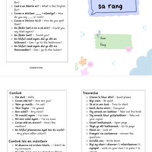 An Ghaeilge sa Rang Booklet for students to promote speaking Irish in class zdjęcie 2