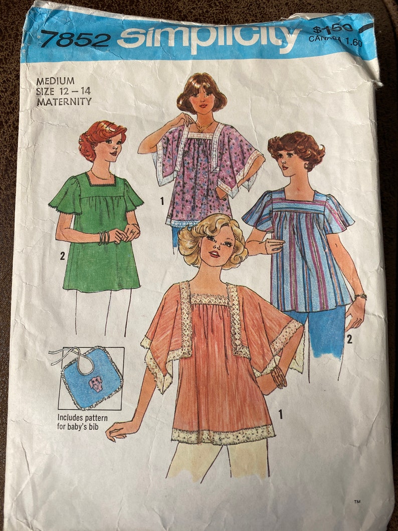 Maternity pattern tops and bib incl Simplicity