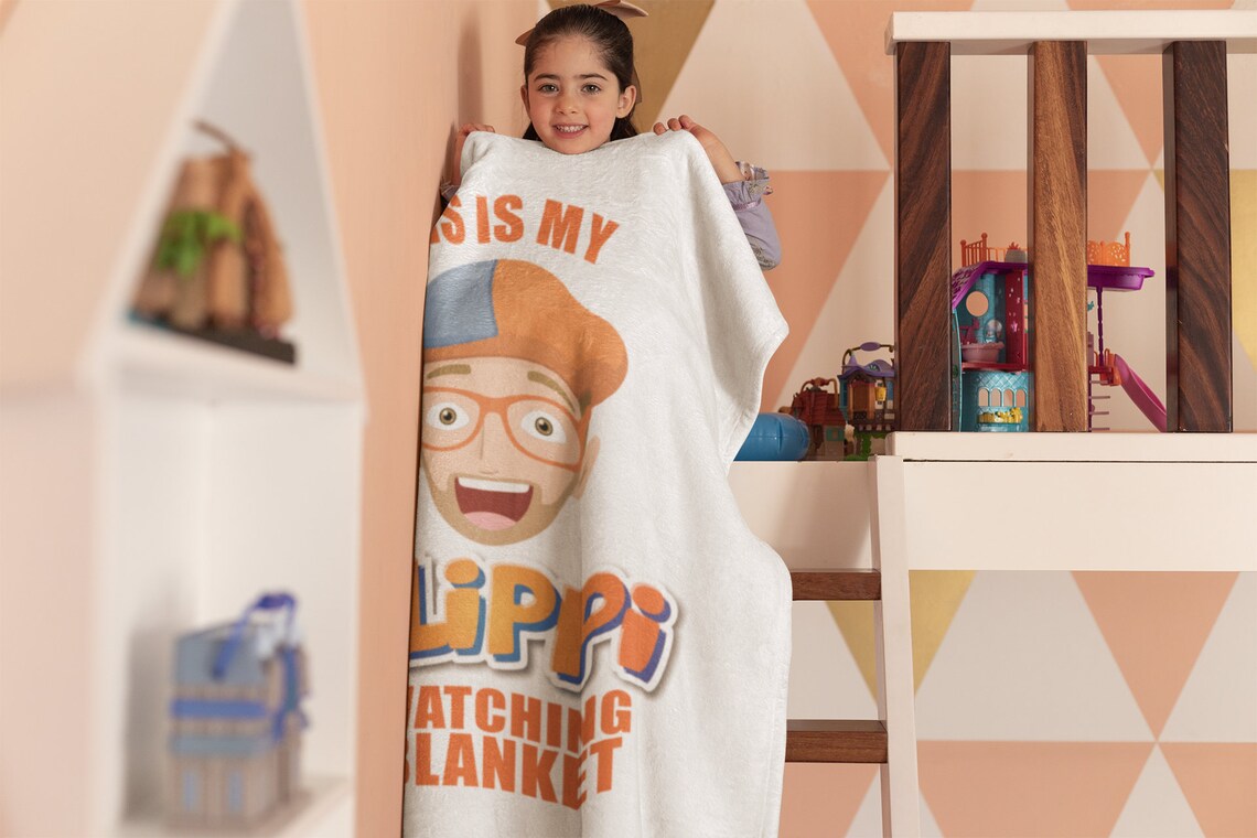 Blippi Blanket This Is My Blippi Watching Blanket Minky Etsy