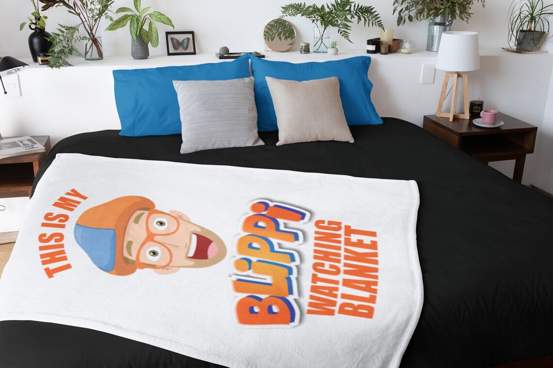 Blippi Blanket This Is My Blippi Watching Blanket Minky Etsy