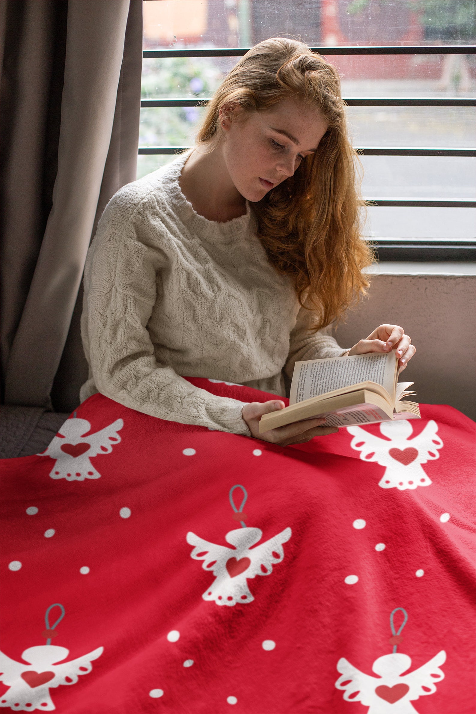 Christmas Blanket Christmas Angels Blanket Red Blanket Etsy