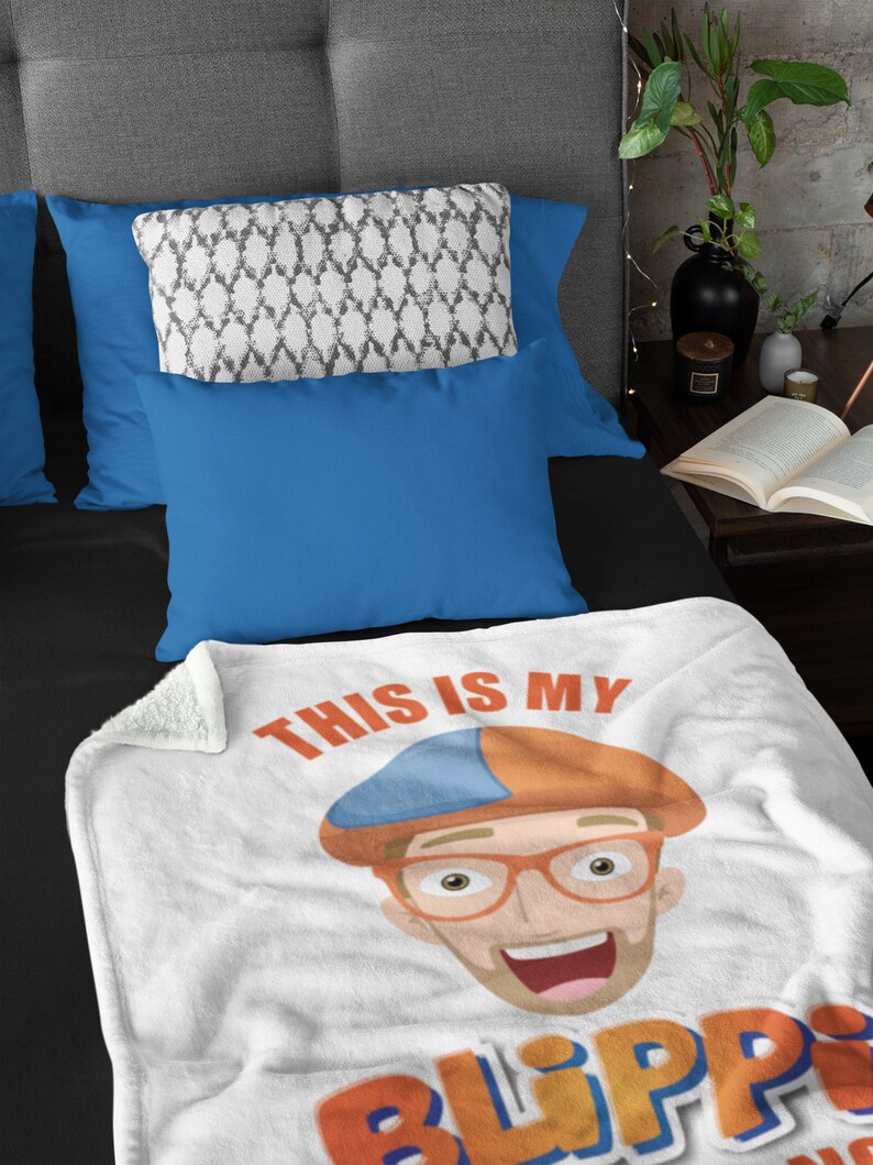 Blippi Blanket This Is My Blippi Watching Blanket Minky Etsy