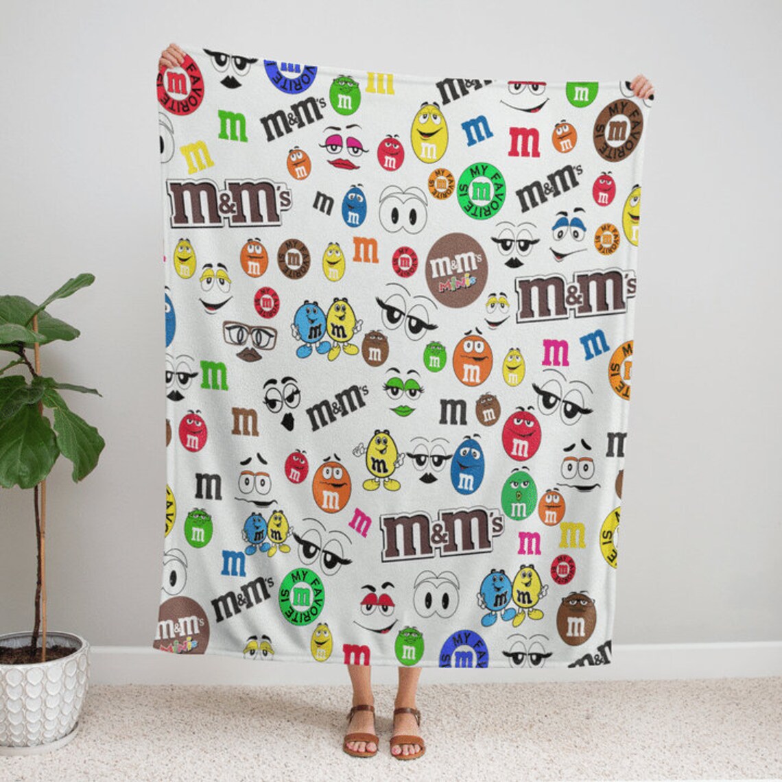 M and M Blanket MM Blanket M&M Blanket M and M Throw Etsy
