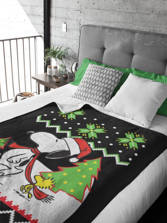 Snoopy Blanket Snoopy Peanuts Christmas Blanket Kids Etsy
