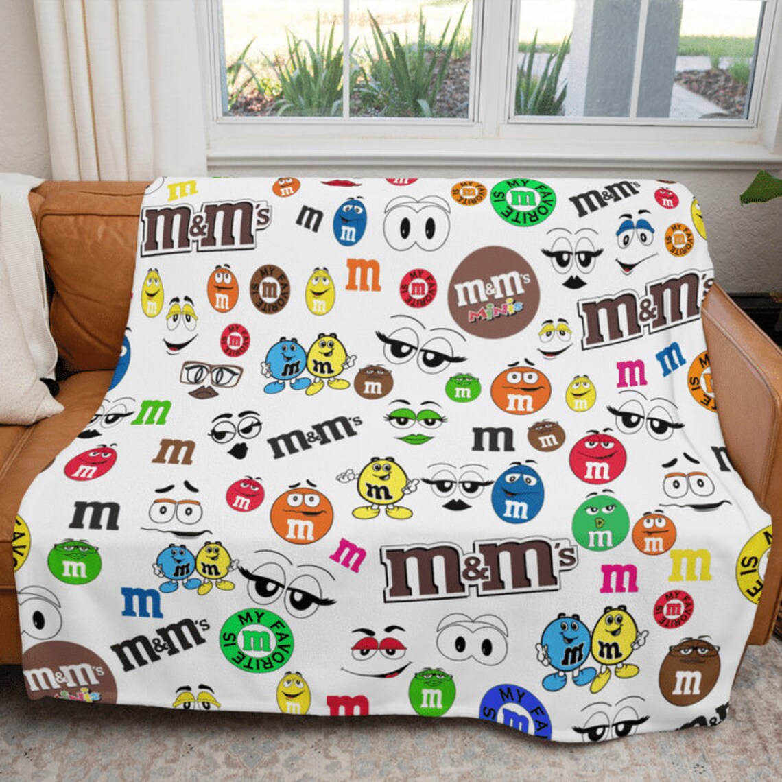 M and M Blanket MM Blanket M&M Blanket M and M Throw Etsy