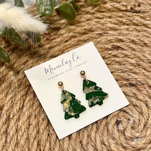 Christmas Tree Earrings | Handmade Polymer Clay Earrings | Winter Earrings | Women’s Jewelry
