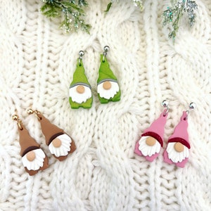 Gnome Earrings | Handmade Polymer Clay Earrings | Christmas Earrings | Winter Earrings | Women’s Jewelry