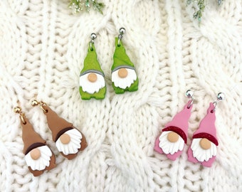 Gnome Earrings | Handmade Polymer Clay Earrings | Christmas Earrings | Winter Earrings | Women’s Jewelry